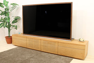 風雅テレビボードタイプ2幅2400mm ブラックチェリー