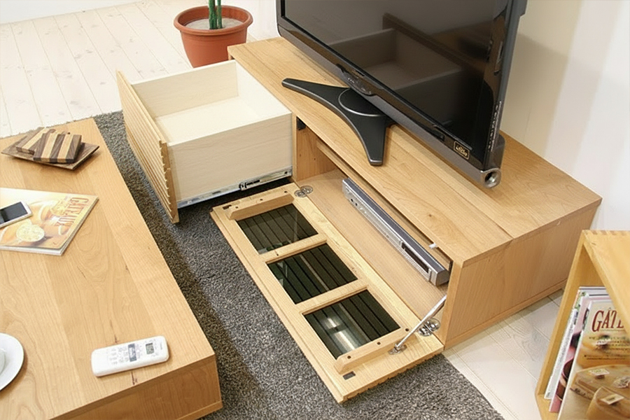 天然木・無垢を使ったテレビ台・テレビボード 風雅  1200mm ブラックチェリー イメージ2