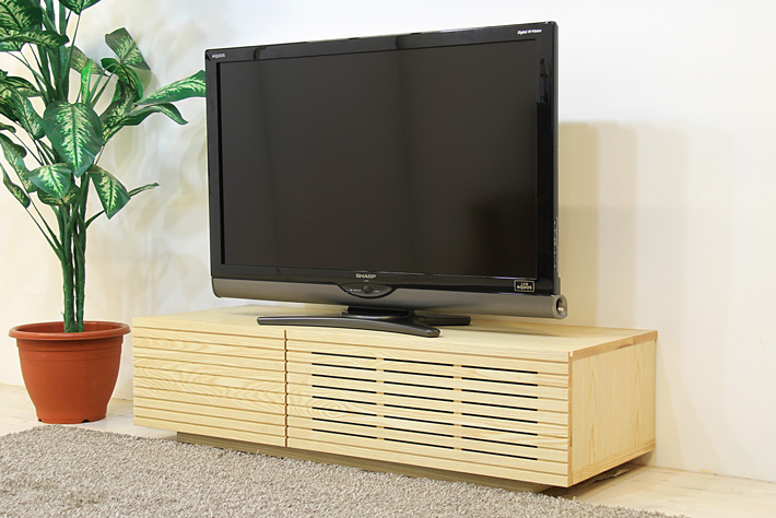天然木・無垢を使ったテレビ台・テレビボード 風雅  ホワイトアッシュ 幅1200mm 