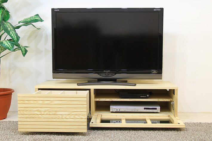 天然木・無垢を使ったテレビ台・テレビボード 風雅  1200mm ホワイトアッシュ イメージ1