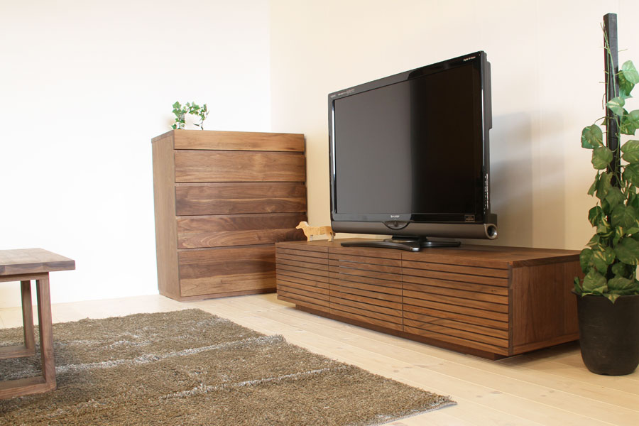 天然木・無垢を使ったテレビ台・テレビボード 風雅  1500mm ウォールナット／ウォルナット イメージ3