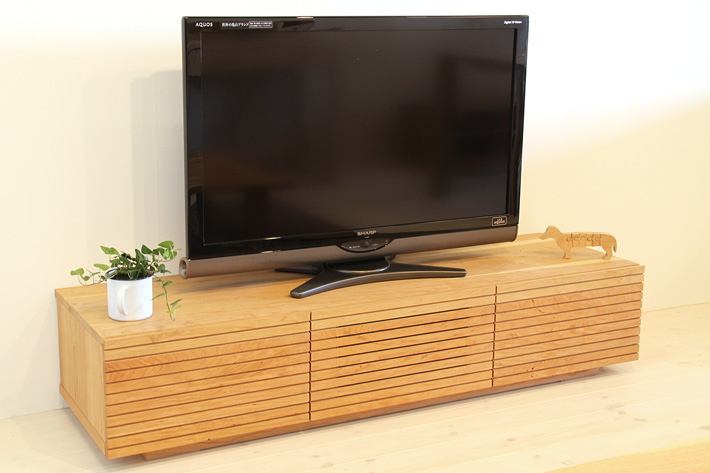 天然木・無垢を使ったテレビ台・テレビボード 風雅  ブラックチェリー 幅1500mm 
