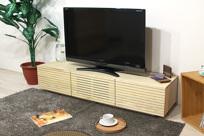 天然木・無垢を使ったテレビ台・テレビボード 風雅  ホワイトアッシュ 幅1500mm 