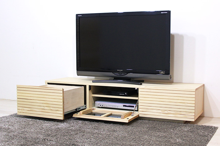 天然木・無垢を使ったテレビ台・テレビボード 風雅  1500mm ホワイトアッシュ イメージ1