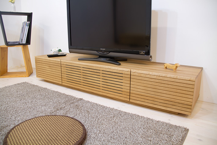 天然木・無垢を使ったテレビ台・テレビボード 風雅  ホワイトオーク 幅1800mm 
