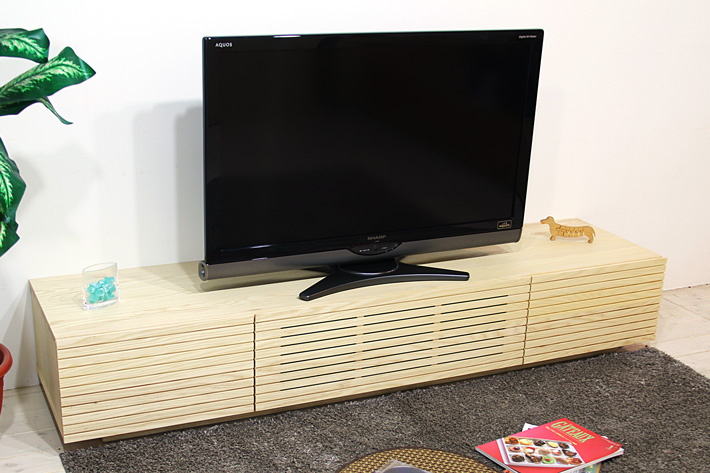 天然木・無垢を使ったテレビ台・テレビボード 風雅  ホワイトアッシュ 幅1800mm 