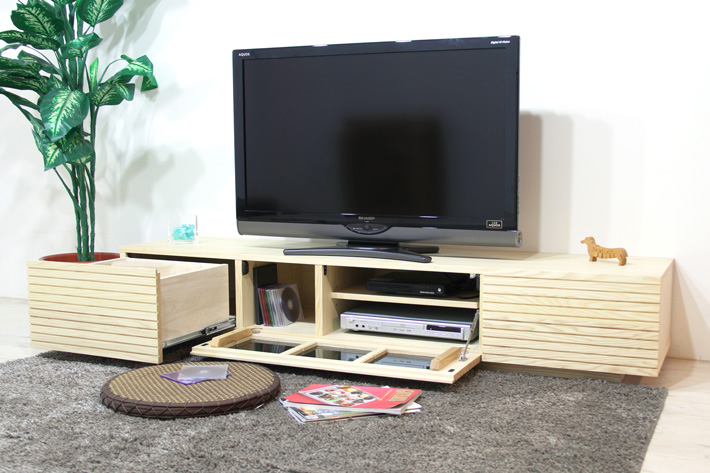 天然木・無垢を使ったテレビ台・テレビボード 風雅  1800mm ホワイトアッシュ イメージ1
