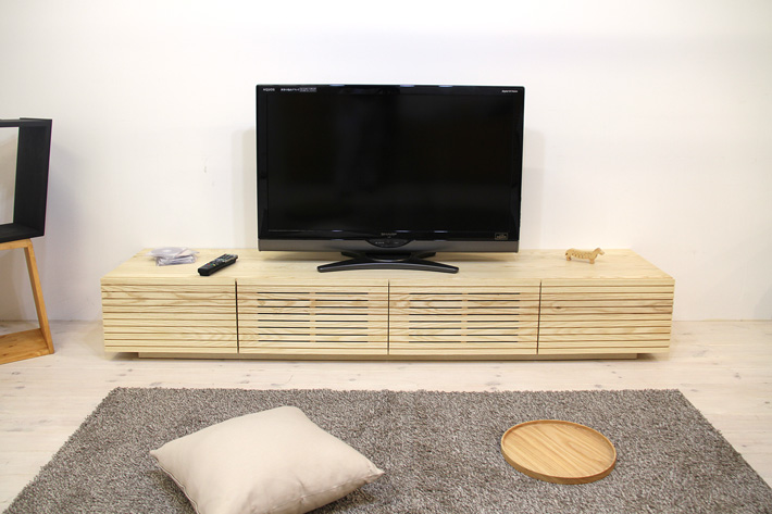 天然木・無垢を使ったテレビ台・テレビボード 風雅  2000mm ホワイトアッシュ イメージ2