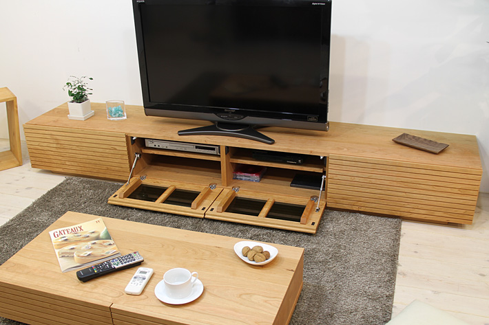 天然木・無垢を使ったテレビ台・テレビボード 風雅  2200mm ブラックチェリー イメージ2