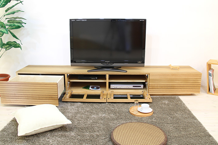 天然木・無垢を使ったテレビ台・テレビボード 風雅  幅3000mm ホワイトオーク イメージ2