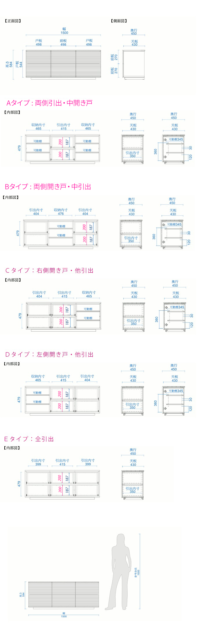 風雅チェスト サイズ図面1
