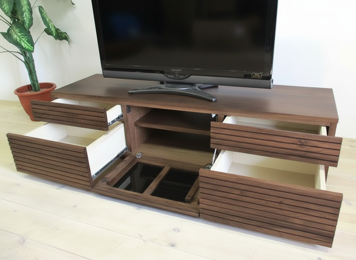 天然木・無垢を使ったテレビ台・テレビボード 風雅  -タイプ2 1500mm ウォールナット／ウォルナット イメージ2
