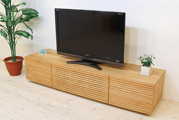 天然木・無垢を使ったテレビ台・テレビボード 風雅  -タイプ2 ブラックチェリー 幅1800mm 