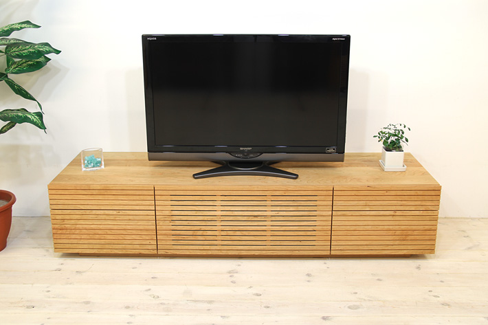 天然木・無垢を使ったテレビ台・テレビボード 風雅  -タイプ2 1800mm ブラックチェリー イメージ1