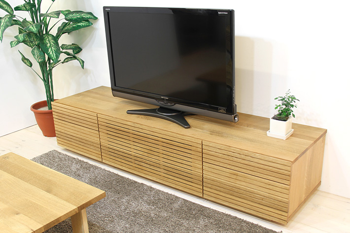 天然木・無垢を使ったテレビ台・テレビボード 風雅  -タイプ2 ホワイトオーク 幅1800mm 