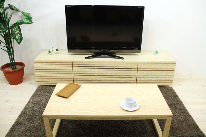 天然木・無垢を使ったテレビ台・テレビボード 風雅  -タイプ2 1800mm ホワイトアッシュ イメージ1