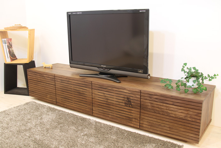 天然木・無垢を使ったテレビ台・テレビボード 風雅  -タイプ2 ウォールナット／ウォルナット 幅2000mm 