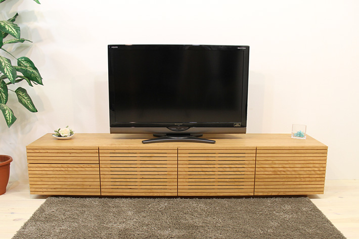天然木・無垢を使ったテレビ台・テレビボード 風雅  -タイプ2 2000mm ブラックチェリー イメージ1