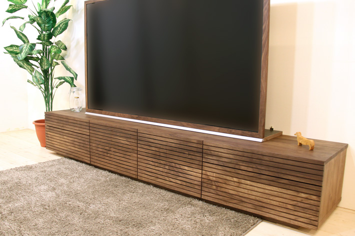 天然木・無垢を使ったテレビ台・テレビボード 風雅  -タイプ2 ウォールナット／ウォルナット 幅2200mm 