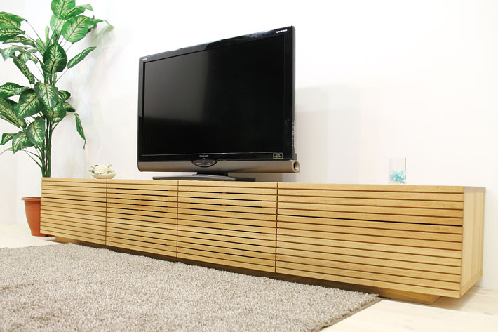 天然木・無垢を使ったテレビ台・テレビボード 風雅  -タイプ2 ホワイトオーク 幅2200mm 