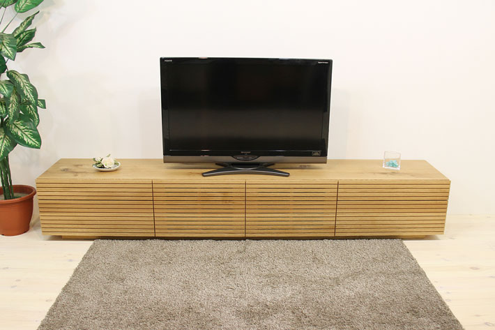 天然木・無垢を使ったテレビ台・テレビボード 風雅  -タイプ2 2200mm ホワイトオーク イメージ1