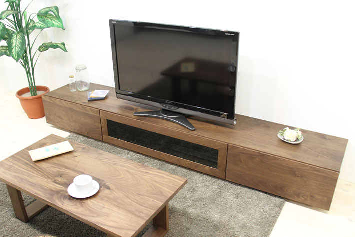 凛 テレビ台・テレビボード ウォールナット／ウォルナット 幅2400mm 