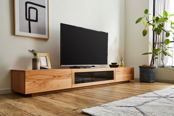 凛 テレビ台・テレビボード ブラックチェリー 幅2400mm 