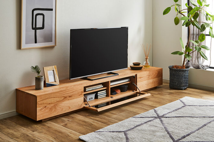 凛 テレビ台・テレビボード ブラックチェリー 幅2400mm 