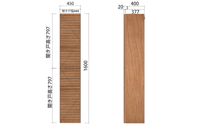 DECO_サイドキャビネット 幅450mm/高さ1600mm詳細