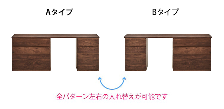 システムデスク左右入れ替え