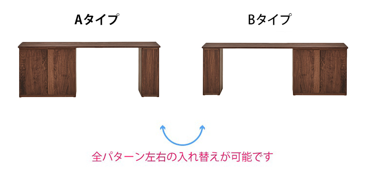 システムデスク左右入れ替え