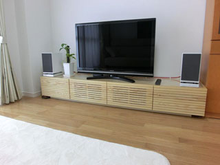 天然木・無垢のテレビ台W2000ホワイトアッシュ2