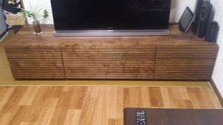 天然木テレビ台W1800ウォールナット風雅タイプ2-2