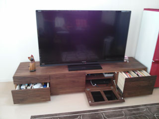 天然木・無垢を使用したテレビボードW2000ウォールナット風雅3