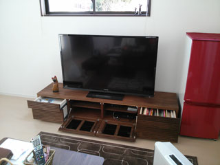 天然木・無垢を使用したテレビボードW2000ウォールナット風雅4