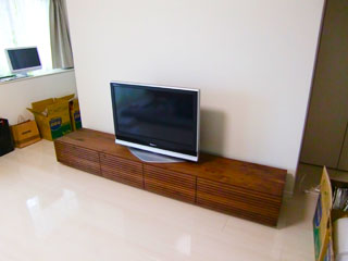 天然木・無垢テレビボードW2400ウォールナット-風雅1