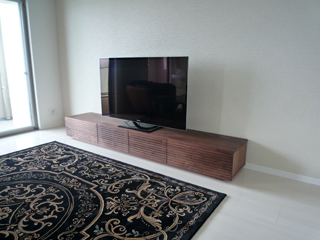 天然木テレビボード-幅2400-ウォールナット-風雅1