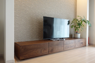 ウォールナット-無垢のテレビボード-幅2400-風雅4