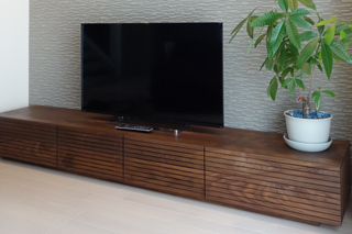 ウォールナット-無垢のテレビボード-幅2400-風雅6