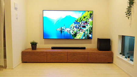 風雅テレビボード ブラックチェリー 幅2300mm-2
