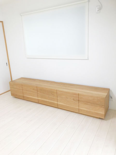 オーダー風雅 TVボードタイプ2 幅2400mm ホワイトオーク (収納部5箇所)2