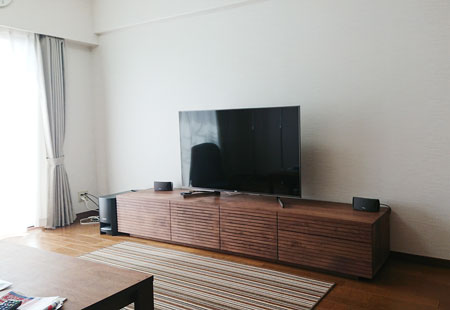 風雅TVボード type2 ウォールナット 幅2400mm