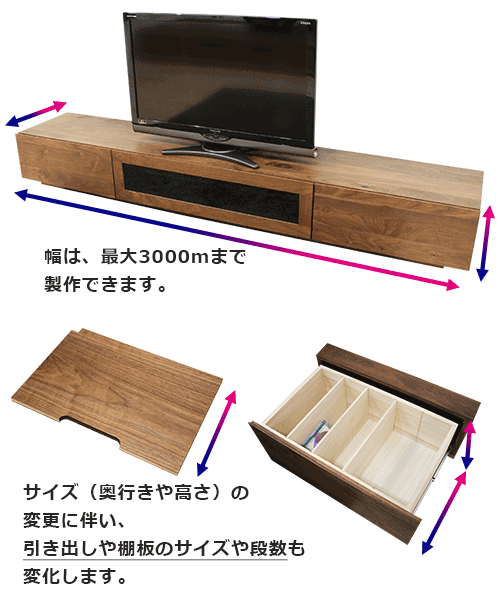 テレビボードサイズオーダー説明