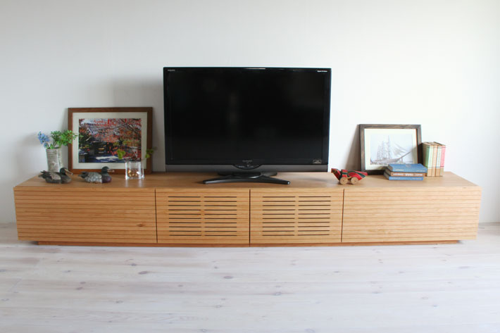 天然木・無垢を使ったテレビ台・テレビボード 風雅  2700mm ブラックチェリー イメージ1