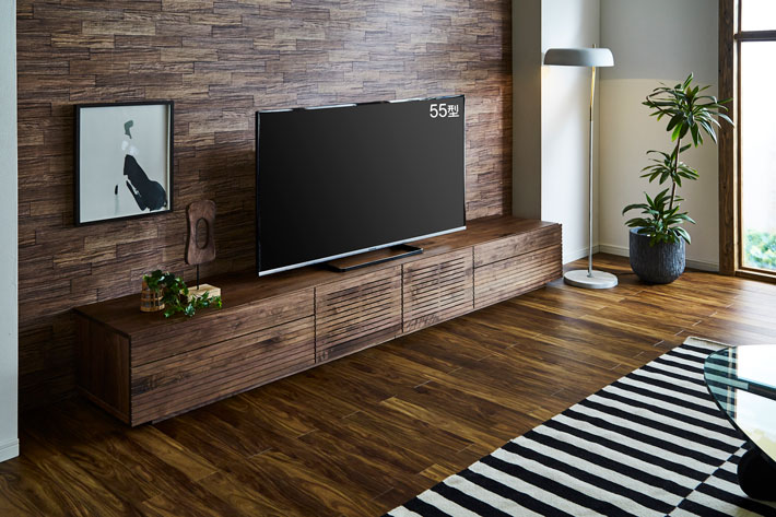 天然木・無垢テレビボード風雅タイプ2 2700mm ウォールナット3