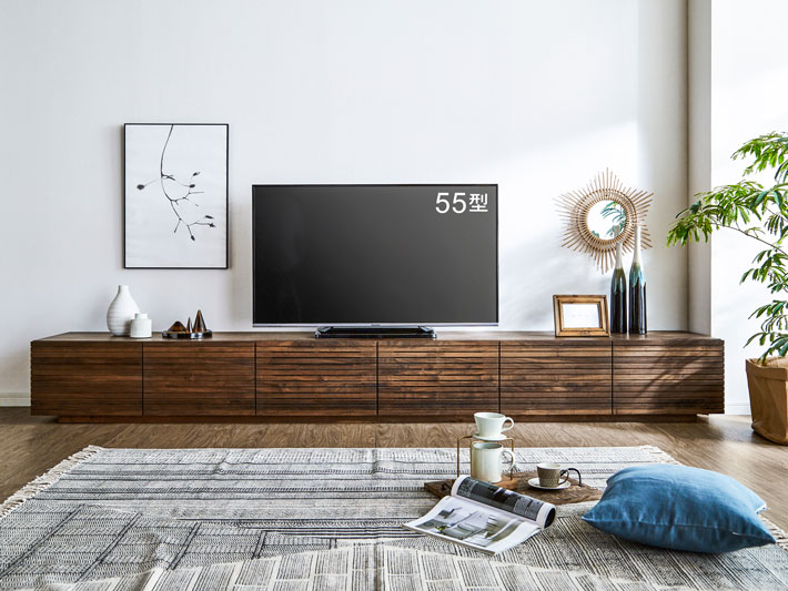 風雅3000mm無垢材の大型テレビボード