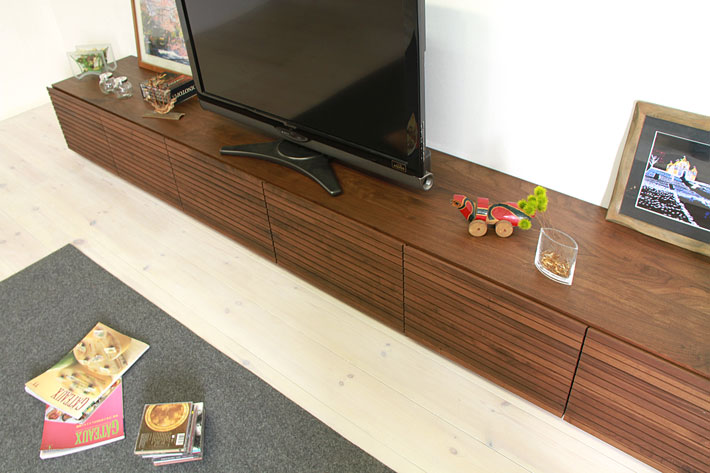 天然木・無垢の大型テレビボード風雅タイプ2ウォールナット3000mm#02