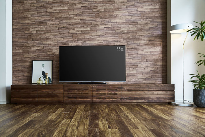 天然木・無垢の大型テレビボード風雅3000mmウォールナットイメージ1