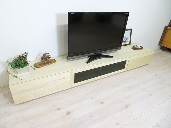 凛 テレビ台・テレビボード ホワイトアッシュ 幅2400mm 