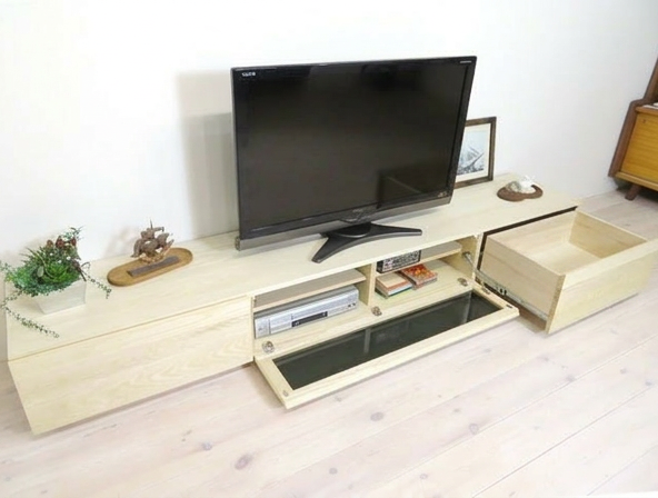 凛 テレビ台・テレビボード ホワイトアッシュ 幅2400mm 